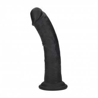 DUAL DENSITY SILICONE CURVED REALISTIC DILDO WITH SUCTION CUP - 6 / 15,5 CM - BLACK