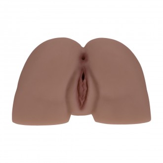 BODYFORMS - KAYA BLOOM - DUAL ENTRY VIBRATING MASTURBATOR - 2,4 KG / 5.4 LBS - BROWN