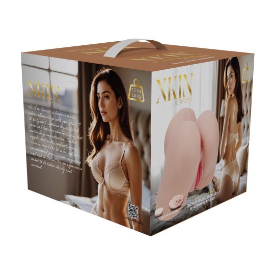 BODYFORMS - VIVICA LENORE - DUAL ENTRY VIBRATING MASTURBATOR - 3,5 KG / 7.7 LBS - FLESH