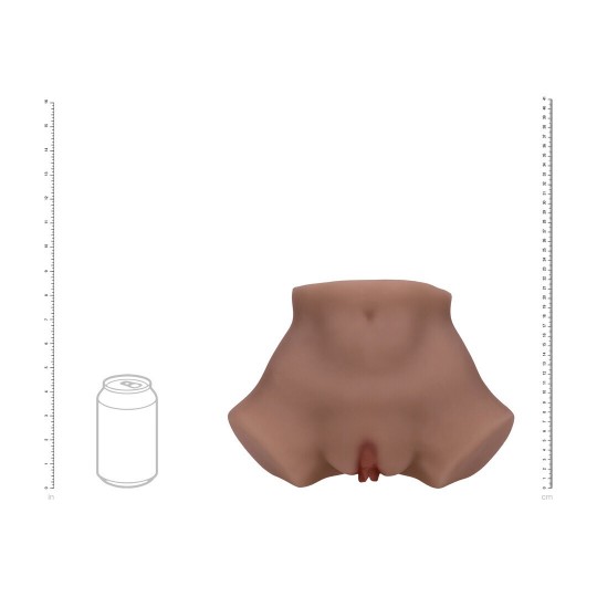 BODYFORMS - EVE RHODES - DUAL ENTRY VIBRATING MASTURBATOR - 1,6 KG / 3.5 LBS - BROWN
