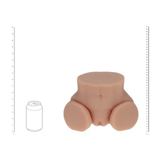 BODYFORMS - NINA VALE - DUAL ENTRY VIBRATING MASTURBATOR - 2,5 KG / 5.7 LBS - TAN
