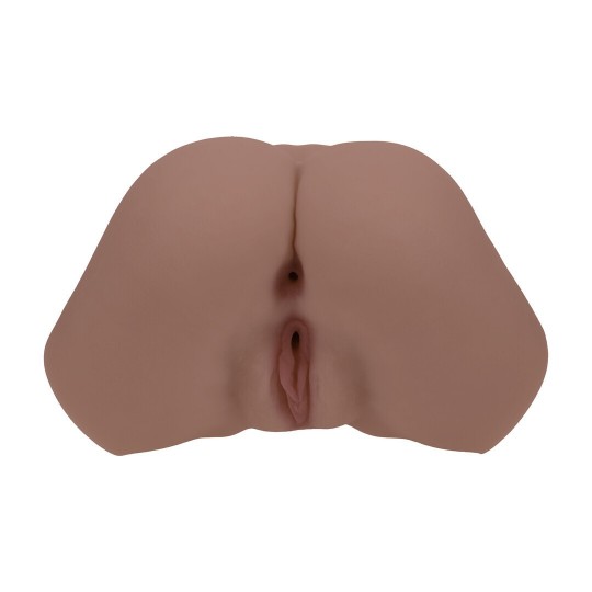 BODYFORMS - LAYLA LOVE - DUAL ENTRY VIBRATING MASTURBATOR - 3,5 KG / 7.7 LBS - BROWN