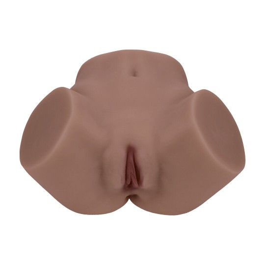 BODYFORMS - LAYLA LOVE - DUAL ENTRY VIBRATING MASTURBATOR - 3,5 KG / 7.7 LBS - BROWN