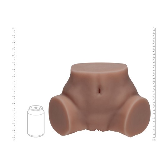 BODYFORMS - LAYLA LOVE - DUAL ENTRY VIBRATING MASTURBATOR - 3,5 KG / 7.7 LBS - BROWN