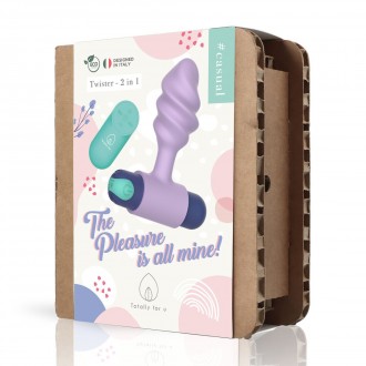 TWISTER - 2 IN 1 BUTT PLUG WITH RECHARGABLE BULLET - MULTICOLOR