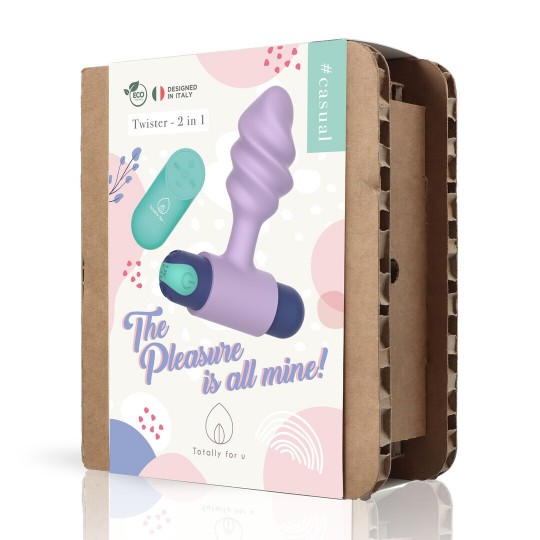 TWISTER - 2 IN 1 BUTT PLUG WITH RECHARGABLE BULLET - MULTICOLOR
