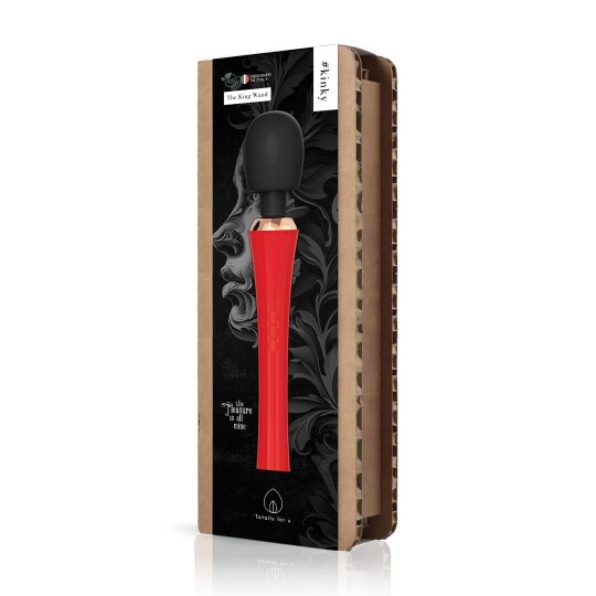 THE KING - POWERFULL WAND VIBRATOR - RED/BLACK