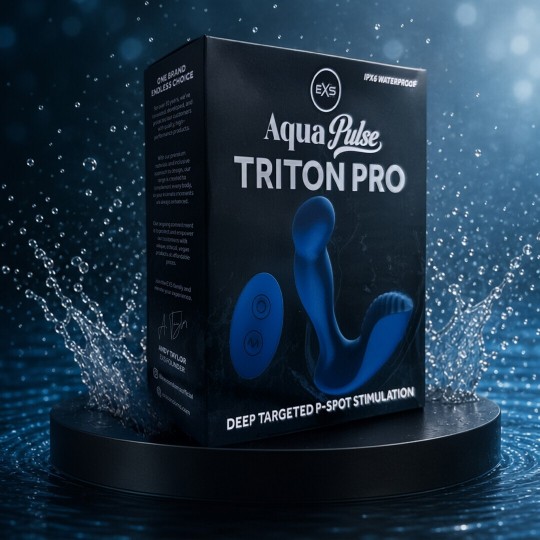 EXS AQUAPULSE - TRITON PRO - PROSTATE MASSAGER WITH REMOTE CONTROL - BLUE