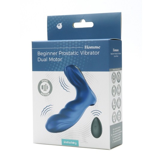 BEGINNER PROSTATIC VIBRATOR - DUAL MOTOR - BLUE