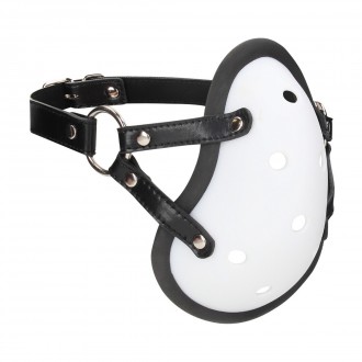 JOCK MUZZLE WITH ADJUSTABLE STRAPS - WHITE