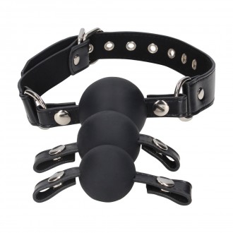 INTERCHANGEABLE SILICONE BALL GAG - BLACK