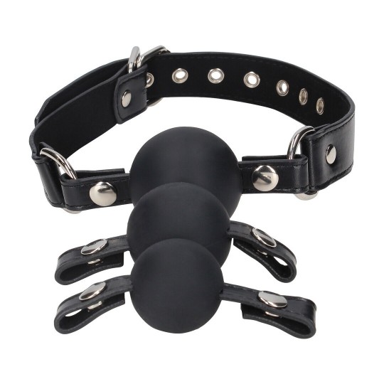 INTERCHANGEABLE SILICONE BALL GAG - BLACK