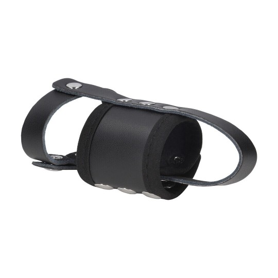 PENIS STRAP AND BALL STRETCHER - BLACK