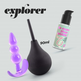 EXPLORER DUCHA ANAL 90ML CON LUBRICANTE ANAL 50ML Y PLUG ANAL THE PLUNGER CRUSHIOUS