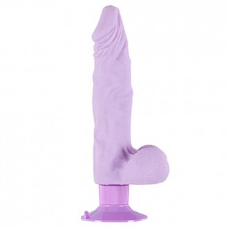 FUKTION CUPS REALISTIC VIBRATOR WITH TESTICLES 9' PURPLE