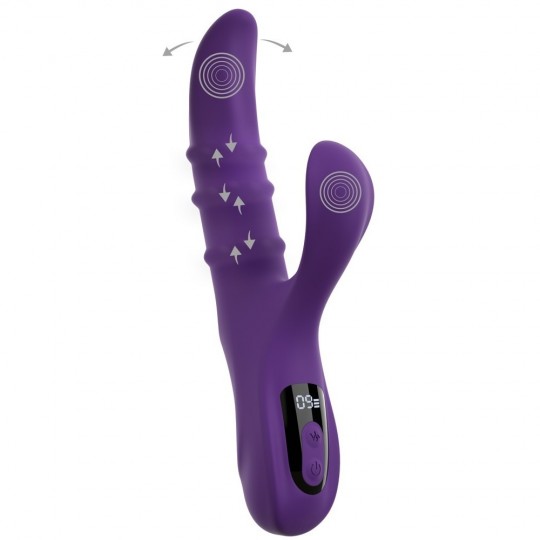 NODDING RABBIT VIBRATOR WITH 3 MOVING RINGS