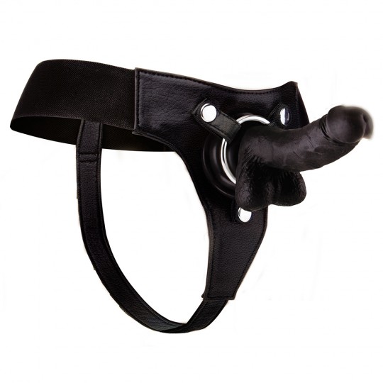 REALISTICO CINTURINO IN PELLE-ON AHI! 7 POLLICE NERO