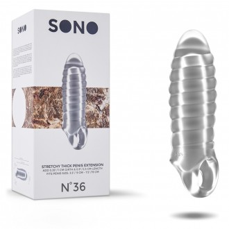 SONO Nº36 PENIS SLEEVE WITH EXTENSION TRANSPARENT