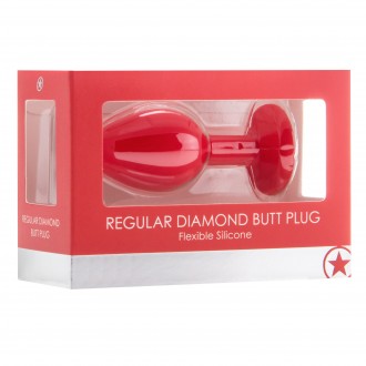 REGULAR DIAMOND BUTT PLUG RED