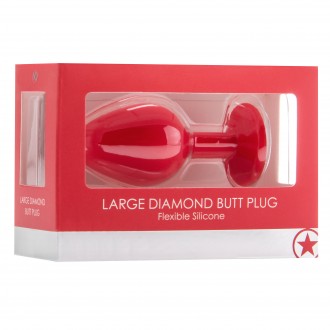 LARGE DIAMOND BUTT PLUG RED