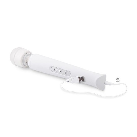 MASSAJADOR COM CARREGADOR USB CANDY PIE MAGIC WAND BRANCO