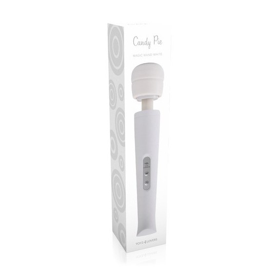 MASSAJADOR COM CARREGADOR USB CANDY PIE MAGIC WAND BRANCO