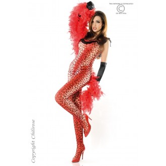 BODYSTOCKING AND THONG CR-3334 RED