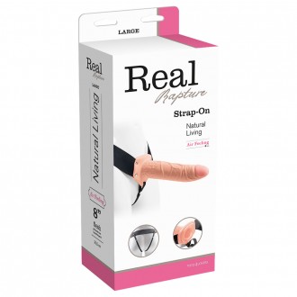 REAL RAPTURE AIR FEELING 8" HOLLOW STRAP-ON WHITE 