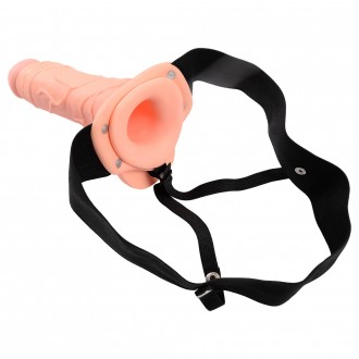 REAL RAPTURE AIR FEELING 8" HOLLOW STRAP-ON WITH SCROTUM WHITE