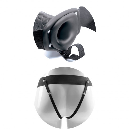 STRAP-ON HUECO CON VIBRACIÓN REAL RAPTURE AIR FEELING 8&quot; BLACK
