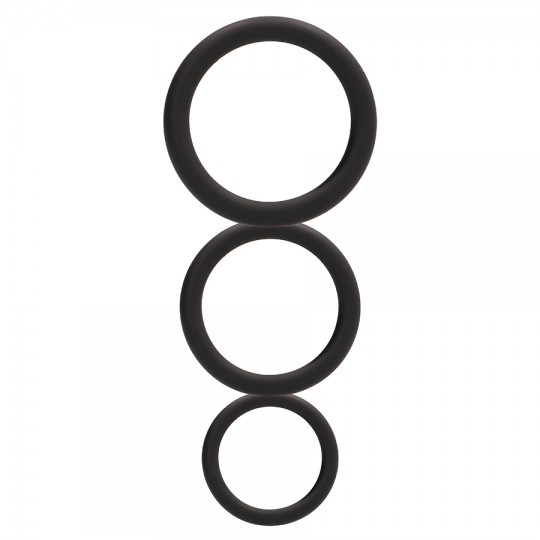 ANELLI DEL PENE SET ROTONDO COCK RINGS SET NERO