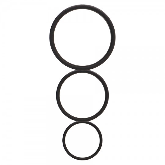 CONJUNTO DE ANÉIS PARA O PÉNIS FLAT COCK RINGS SET PRETOS