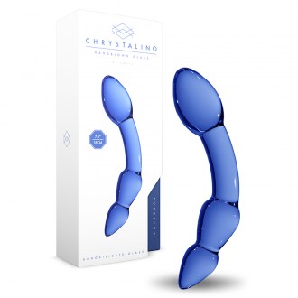 CHRYSTALINO SUPERIOR GLASS DILDO BLUE