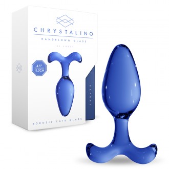 DILDO EM VIDRO EXPERT CHRYSTALINO AZUL