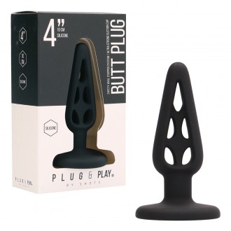 PLUG & PLAY ANALE IN SILICONE 4 " NERO