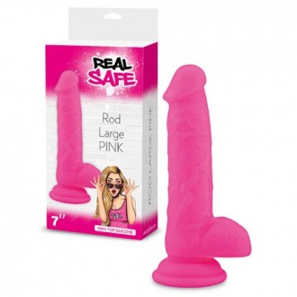 REAL SAFE ROD LARGE REALISTIC DILDO PINK