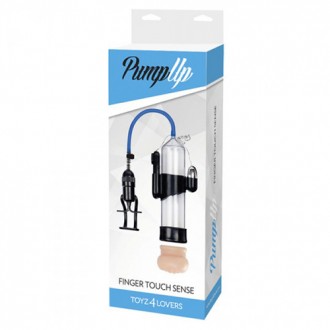 FINGER TOUCH SENSE VIBRATING PENIS PUMP WITH STROKER CLEAR
