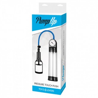 PRESSURE TOUCH PUSH PENIS PUMP WITH GAUGE CLEAR