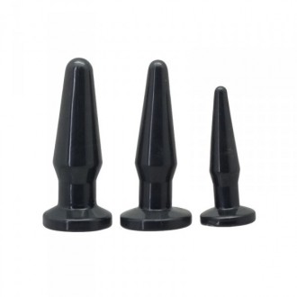 SET DI 3 ANAL PLUGS SENZA TEMPO ANAL PLUGS NERO