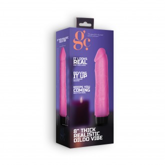 GC 8" THICK REALISTIC DILDO VIBE PINK