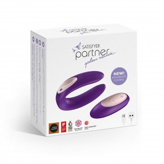 PARTNER PLUS REMOTE COUPLES VIBRATOR WITH REMOTE AND USB CHARGER