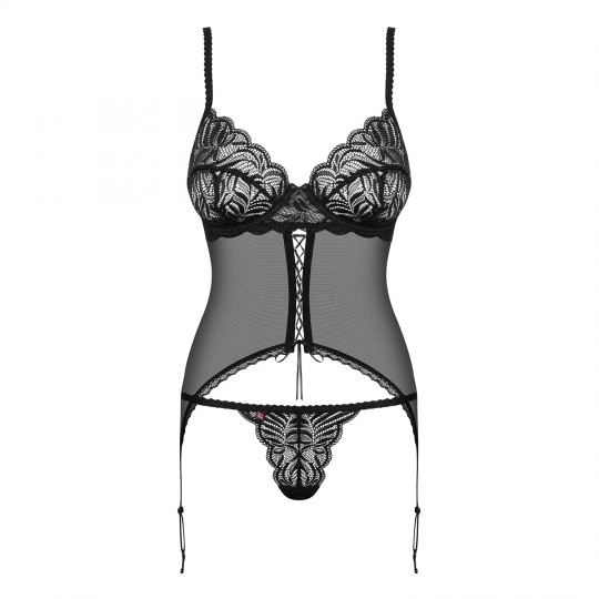 OBSESSIVE CONTICA CORSET AND PANTY BLACK