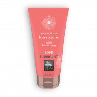 SHIATSU EDIBLE LOVE BERRY BOOST LUBRICANT WITH ACEROLA AND CHERRY FLAVOUR 75ML