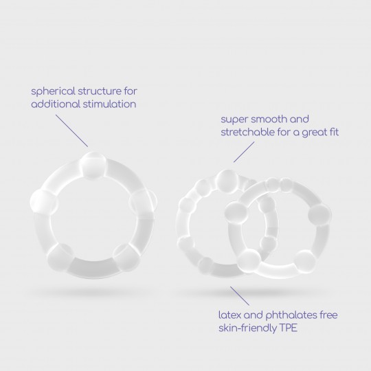 НАБОР ТРОЙНЫХ БУСИН-КОЛЕЦ ПРОЗРАЧНЫЙ CRUSHIOUS