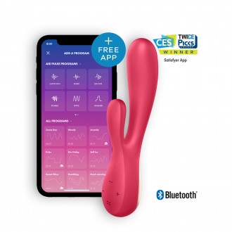 VIBRADOR MONO FLEX COM APP E BLUETOOTH SATISFYER VERMELHO