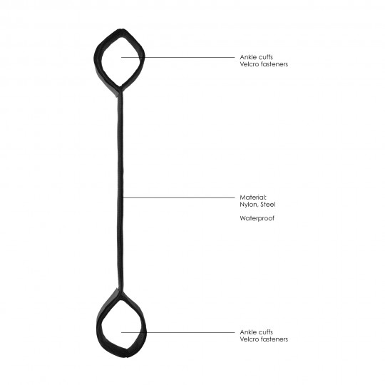 BARRA SEPARADORA CON ESPOSAS OUCH! SPREADER BAR WITH CUFFS NEGRA