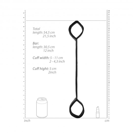 BARRA SEPARADORA CON ESPOSAS OUCH! SPREADER BAR WITH CUFFS NEGRA