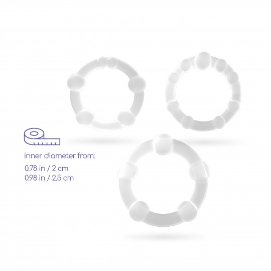 НАБОР ТРОЙНЫХ БУСИН-КОЛЕЦ ПРОЗРАЧНЫЙ CRUSHIOUS