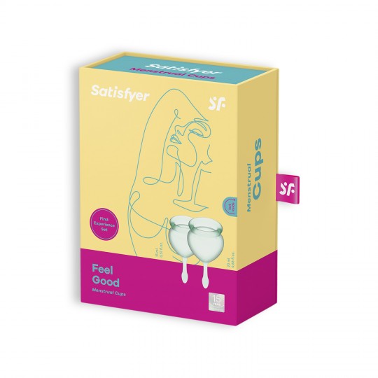 SET DI 2 COPPETTE MESTRUALI SENTIRSI BENE SATISFYER VERDE SCURO