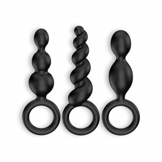 SET DI 3 NERO BOOTY CALL SATISFYER ANAL PLUGS